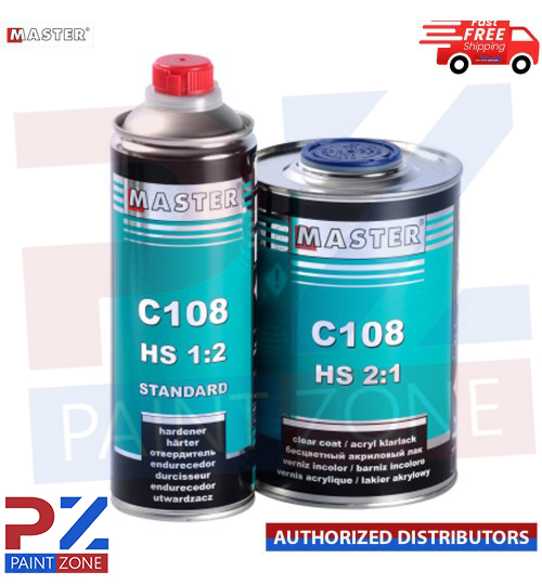 HS 2:1 Master Acrylic Clear Coat with Fast Hardener 1.5 litre Kit - C108